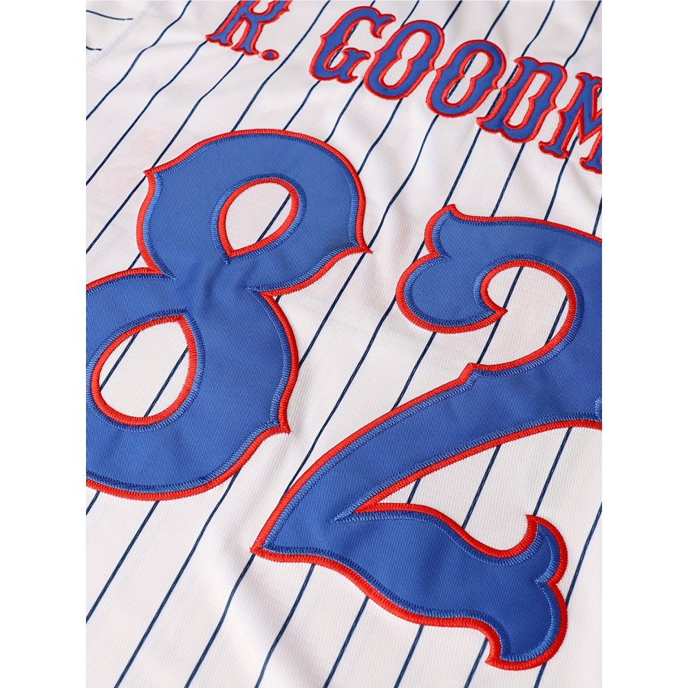 [Comfortable] Men's #82 White Baseball Jersey - Embroidered V-Neck, Short Sleeve, Breathable Polyester Sports Uniform for Training, Competition & Casual Wear