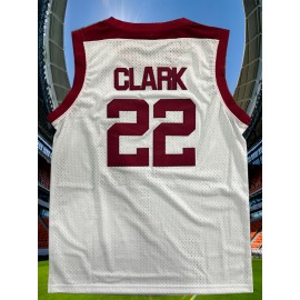 Men's Basketball Sportswear #22 White V-Neck Sweatshirt - Breathable Polyester with Embroidered Lettering, Loose Fit for Casual, Training, Running & Outdoor Activities - Machine Washable