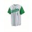 Men's #1 Green & White Striped Baseball Jersey - Breathable Polyester V-Neck Button-Up with 