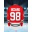 Men'S Ice Hockey Jersey Red # 98 Pullover V-neck Casual Embroidered Breathable Sports Shirt Suitable For All Seasons