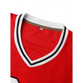 Men'S Ice Hockey Jersey Red # 98 Pullover V-neck Casual Embroidered Breathable Sports Shirt Suitable For All Seasons