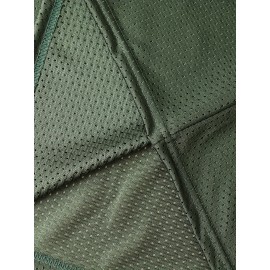 Men's Green #10 Rugby Shirt - Breathable Polyester V-Neck Sports Top, Loose Fit for Running, Hiking & Casual Wear, Machine Washable, Spring/Summer/Fall, Sporty Appearance, Detailing, Comfortable Fabric