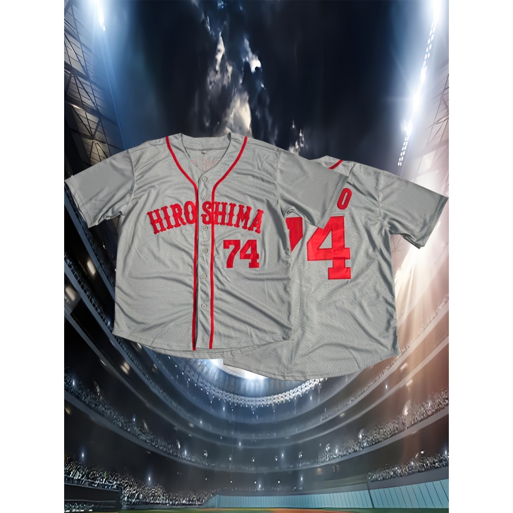 74 Men'S Baseball Jersey Sports Training Jersey Gray Breathable Comfortable Shirt S-3XL 74 Men'S Baseball Jersey Sports Training Jersey Gray Breathable Comfortable Shirt S-3XL