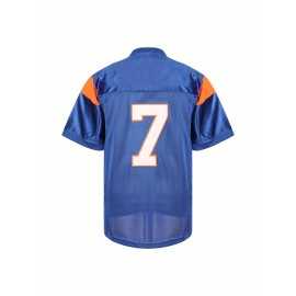 7 Men'S Rugby Jersey Blue Sports Training Competition S-3XL