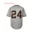 Men's #24 Gray V-Neck Baseball Jersey - Breathable Polyester Loose Fit Sports Top with Button Closure, Letter & Number Design, Micro Elastic for Training, Beach, Hiking, Casual Wear (Sizes S-3XL)
