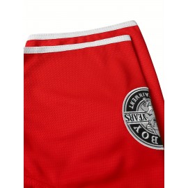 Men's #10 Red Baseball Shirt - V-Neck Button-Up Design with BAD BOY & PINESTRIP POWER Logos, Loose Fit Team Uniform for Games, Training, Casual Wear (Sizes S-3XL)