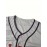 All Stitched 0 Grey Baseball Jersey Embroidery V Neck Short Sleeve Baseball Shirt, Breathable Button-Up Sports Uniform For Training Competition Party