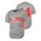 Stitched #14 Grey Baseball Jersey Red Letter Embroidery V Neck Short Sleeve Baseball Shirt, Breathable Button-Up Sports Uniform For Training Competition Party