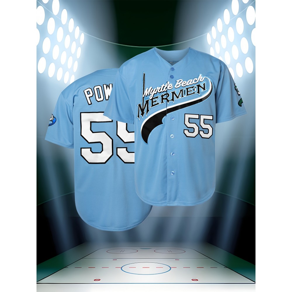 Men's #55 Blue Baseball Jersey - Embroidered V-Neck, Retro Mets Design with Men's #55 Blue Baseball Jersey - Embroidered V-Neck, Retro Mets Design with