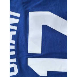 All Stitched 17 Blue Baseball Jersey Embroidery V Neck Short Sleeve Baseball Shirt, Breathable Button-Up Sports Uniform For Training Competition Party