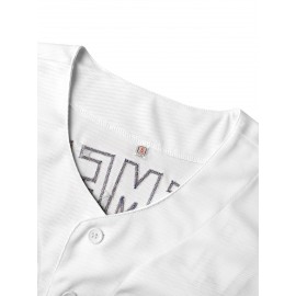 Stitched 21 Black Grey Beige White Baseball Jersey Embroidery V Neck Short Sleeve Baseball Shirt, Breathable Button-Up Sports Uniform For Training Competition Party