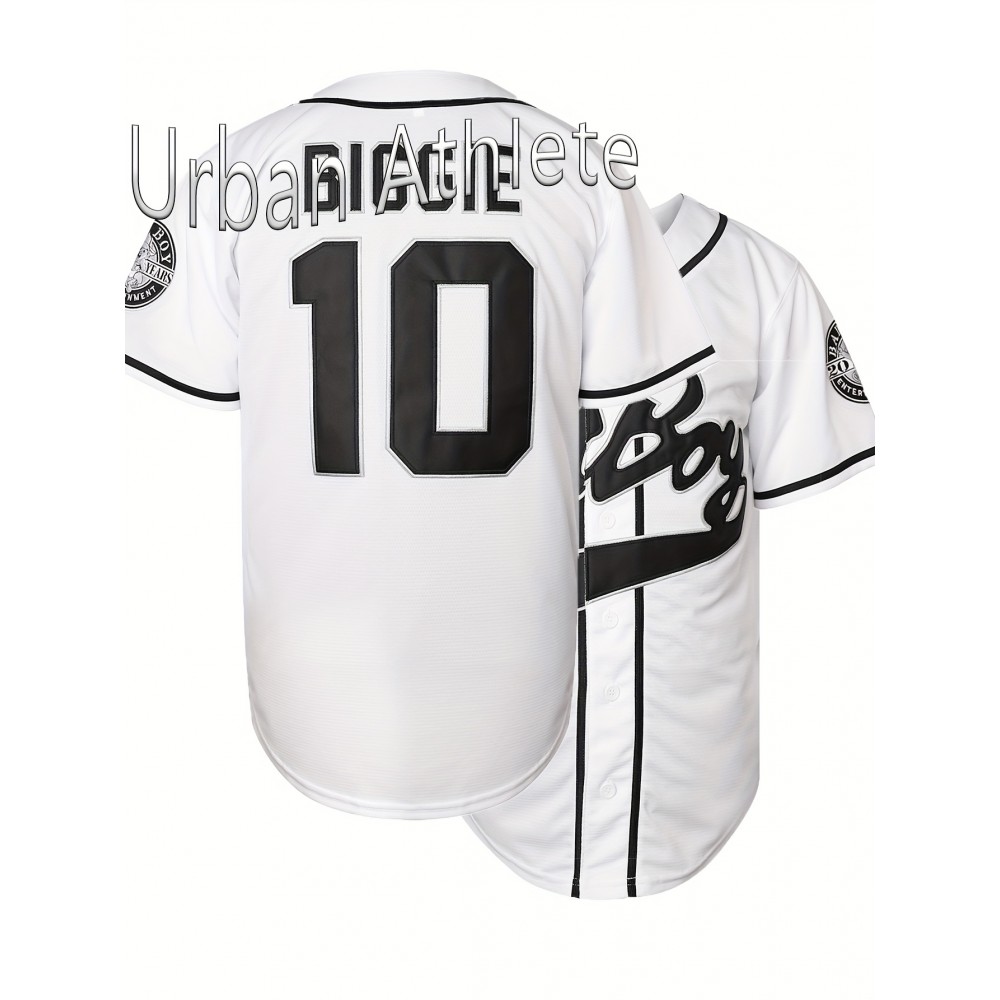 Men's Sport All Stitched #10 Baseball Jersey - Breathable V-Neck Short Sleeve with Full Embroidery, Red/White/Yellow Color Options, Button-Up Regular Fit for Training, Competition, Parties & Casual Wear, Athletic Event Clothing, Durable Sportswear Men's Sport All Stitched #10 Baseball Jersey - Breathable V-Neck Short Sleeve with Full Embroidery, Red/White/Yellow Color Options, Button-Up Regular Fit for Training, Competition, Parties & Casual Wear, Athletic Event Clothing, Durable Sportswear