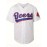 Men's #44 Beers Embroidered Baseball Jersey - Breathable, Comfort-Fit, V-Neck, Button-Up, White with Red & Blue Stripes, Polyester, Casual & Sporty, Sizes S-3XL