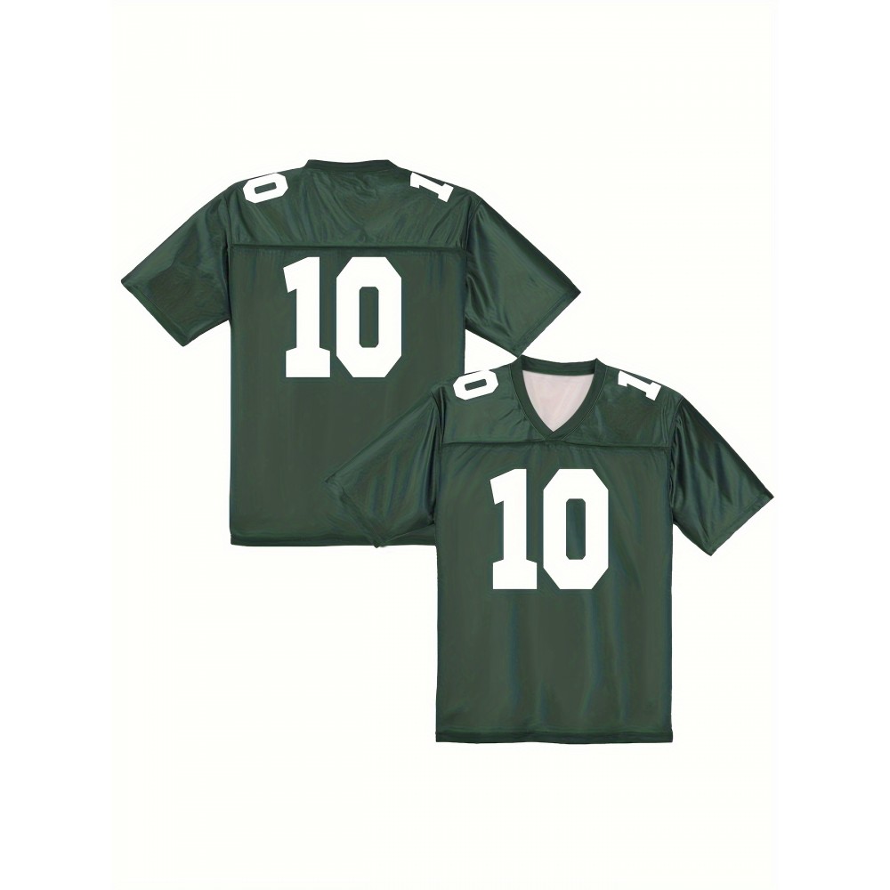Men'S Green Bay #10 Polyester Green Football Jersey T Shirts, V-Neck Sports Shirt With Slight Stretch, Breathable Casual Knit Fabric For All Seasons, Loose Fit Adult & Teen, Fans Gift Men Youth Men'S Green Bay #10 Polyester Green Football Jersey T Shirts, V-Neck Sports Shirt With Slight Stretch, Breathable Casual Knit Fabric For All Seasons, Loose Fit Adult & Teen, Fans Gift Men Youth